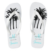 Custom Beach Jamaica bruiloft Teenslippers (Voetbed)