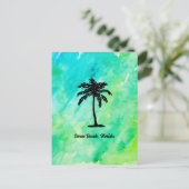 Custom Beach Palm Tree Beach Feestdagenkaart (Staand voorkant)