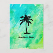 Custom Beach Palm Tree Beach Feestdagenkaart (Voorkant)