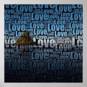 Custom Beach Photo Typography Love Poster (Voorkant)