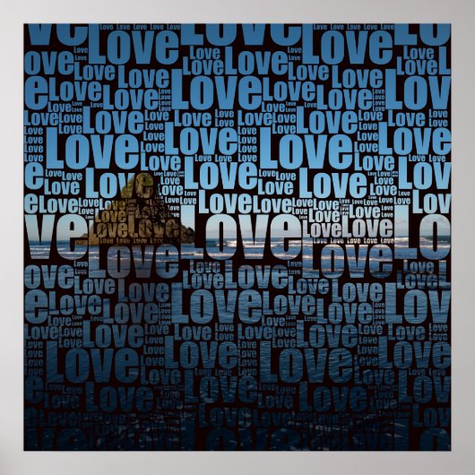 Custom Beach Photo Typography Love Poster (Voorkant)