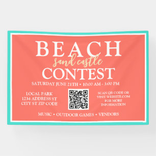 Custom Beach Sandcastle Contest   zomerevenement Spandoek