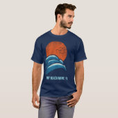 Custom Beach Souvenir Waves en Sun T-shirt (Voorkant volledig)