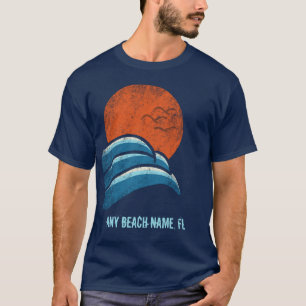 Custom Beach Souvenir  Waves en Sun T-shirt