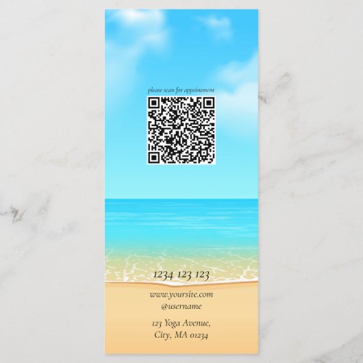 Custom Beach Spa Massage Services Menu Flyer (Achterkant)
