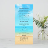 Custom Beach Spa Massage Services Menu Flyer (Staand voorkant)