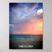 Custom Beach Sunset MIAMI BEACH Florida Romantic Poster (Voorkant)