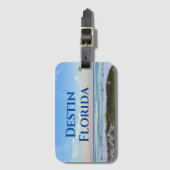 Custom Beach Town Mooie oceaan foto Bagagelabel (Voorkant (verticaal))