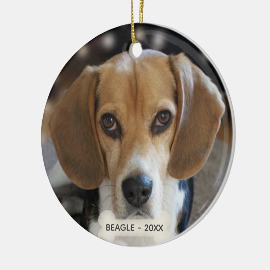 Custom Beagle Dog Foto Keramisch Ornament (Links)
