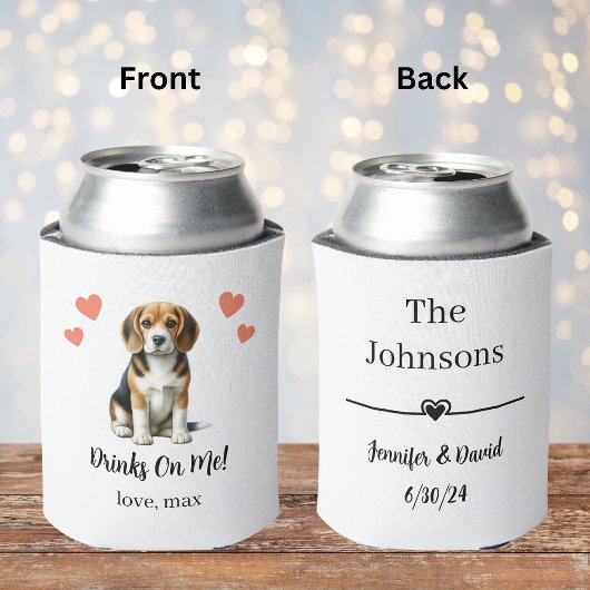 Custom Beagle Pet Wedding Koelbox Blikjeskoeler