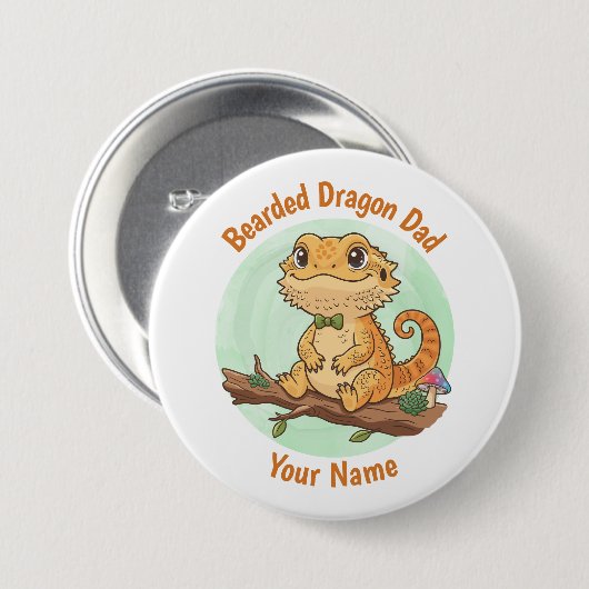 Custom Bearded Dragon Dad Button (Voorkant /achterkant)