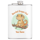 Custom Bearded Dragon Dad Flask Heupfles (Voorkant)