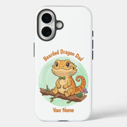 Custom Bearded Dragon Dad iPhone Case (Achterkant)