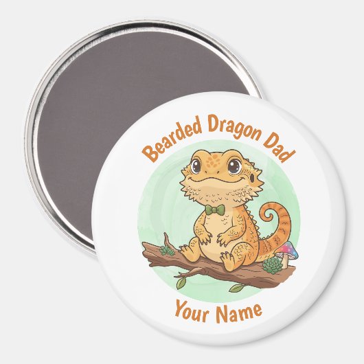 Custom Bearded Dragon Dad Magnet (Voorkant / Achterkant)