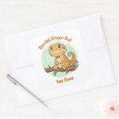 Custom Bearded Dragon Dad Square Sticker (Envelop)