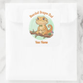 Custom Bearded Dragon Dad Square Sticker (Tas)