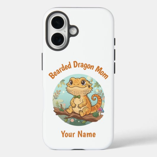 Custom Bearded Dragon Mom iPhone Case (Achterkant)