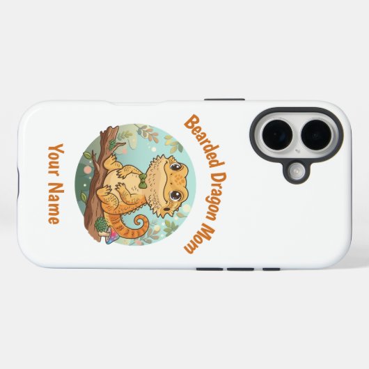 Custom Bearded Dragon Mom iPhone Case (Achterkant (horizontaal))