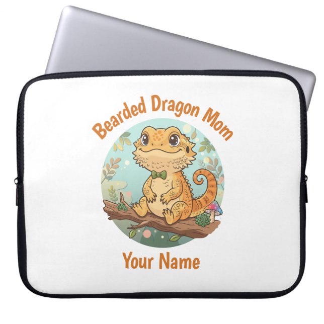 Custom Bearded Dragon Mom Laptop Sleeve (Voorkant)