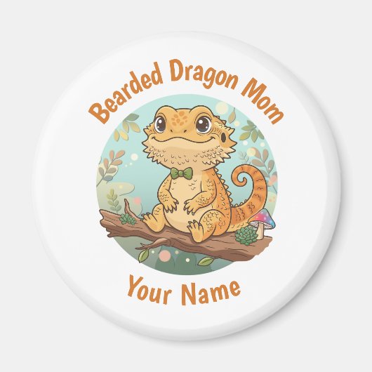 Custom Bearded Dragon Mom Magnet (Voorkant)