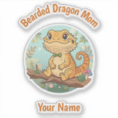 Custom Bearded Dragon Mom Sticker (Voorkant)