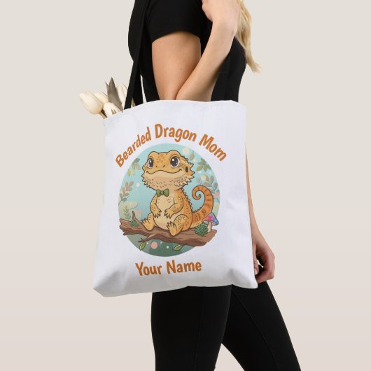 Custom Bearded Dragon Mom Tote Bag (Dichtbij)