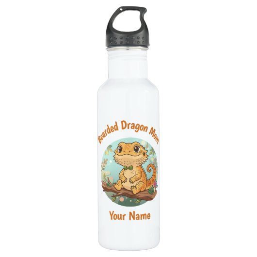 Custom Bearded Dragon Mom Water Bottle Waterfles (Voorkant)