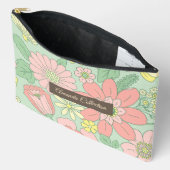 Custom beautiful hand drawn flowers in Pastel Pink Etui (Open)