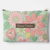 Custom beautiful hand drawn flowers in Pastel Pink Etui (Achterkant)