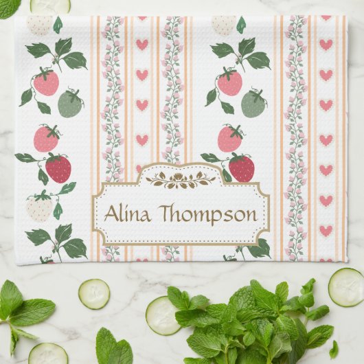 Custom beautiful retro pattern botanical mama theedoek (Gevouwen)