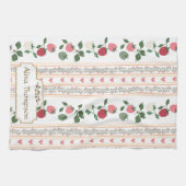 Custom beautiful retro pattern botanical mama theedoek (Horizontaal)