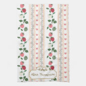 Custom beautiful retro pattern botanical mama theedoek (Verticaal)