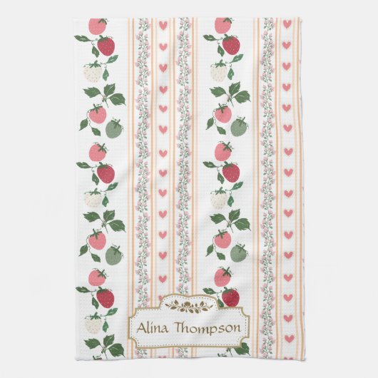 Custom beautiful retro pattern botanical mama theedoek (Verticaal)