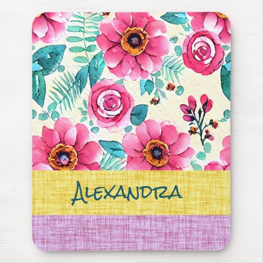 Custom beautiful texture background floral muismat (Voorkant)