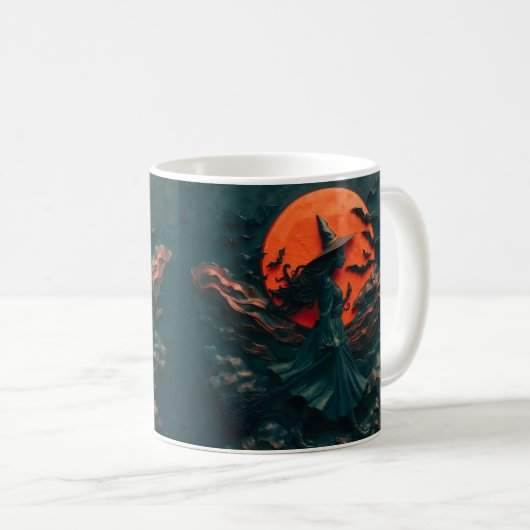 Custom Beautiful Witch Halloween Accent Mug, Perso Koffiemok (Voorkant rechts)