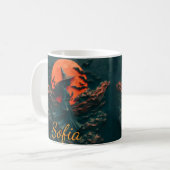 Custom Beautiful Witch Halloween Accent Mug, Perso Koffiemok (Voorkant links)
