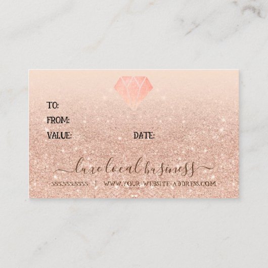 Custom Beauty Hair Nail Small Business SPA Voucher Visitekaartje (Achterkant)