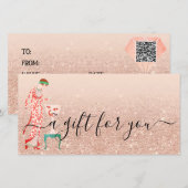 Custom Beauty Small Business Voucher QR Gift Kaart (Voorkant / Achterkant)