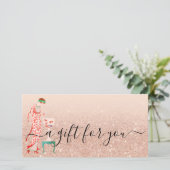 Custom Beauty Small Business Voucher QR Gift Kaart (Staand voorkant)