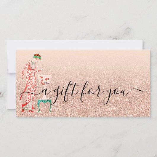 Custom Beauty Small Business Voucher QR Gift Kaart (Voorkant)