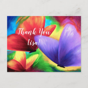 Custom Bedankt Briefkaart Kleurrijke Vlinders Art
