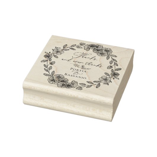 Custom Bedankt Elegant Botanische Quote Rubberstempel (Stempel)