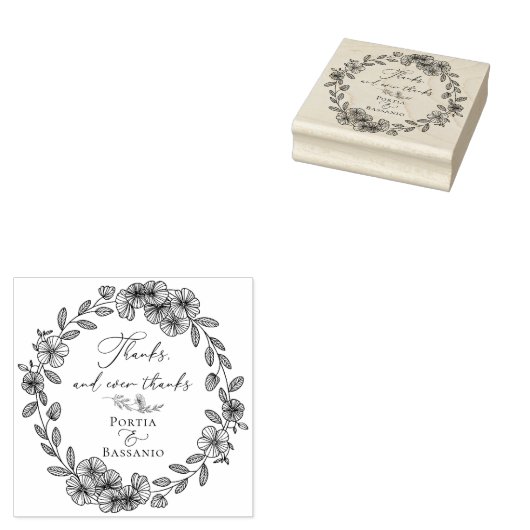 Custom Bedankt Elegant Botanische Quote Rubberstempel (Gestempeld)