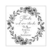 Custom Bedankt Elegant Botanische Quote Rubberstempel (Afrduk)