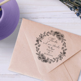 Custom Bedankt Elegant Botanische Quote Rubberstempel