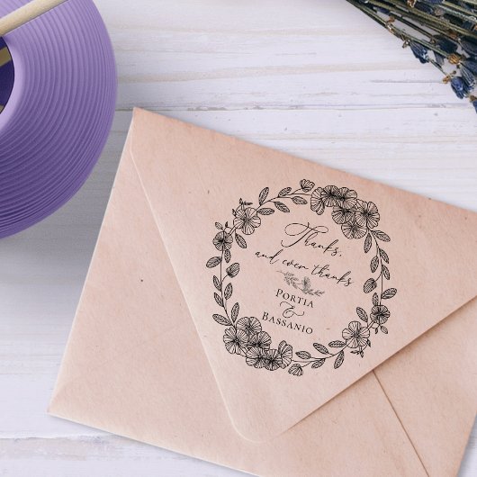 Custom Bedankt Elegant Botanische Quote Rubberstempel