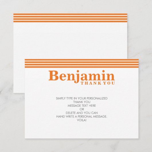 CUSTOM BEDANKT OPMERKING cool modern vet naam sina (Voorkant / Achterkant)