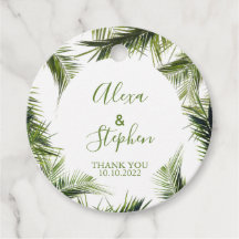 Custom Bedankt Palm Leaves Tropical Wedding