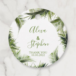 Custom Bedankt Palm Leaves Tropical Wedding Bedankjes Labels