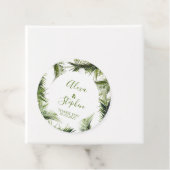 Custom Bedankt Palm Leaves Tropical Wedding Bedankjes Labels (In situ)